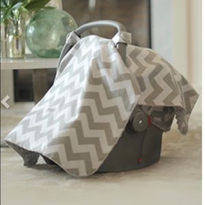 Grey chevron car seat canopy
